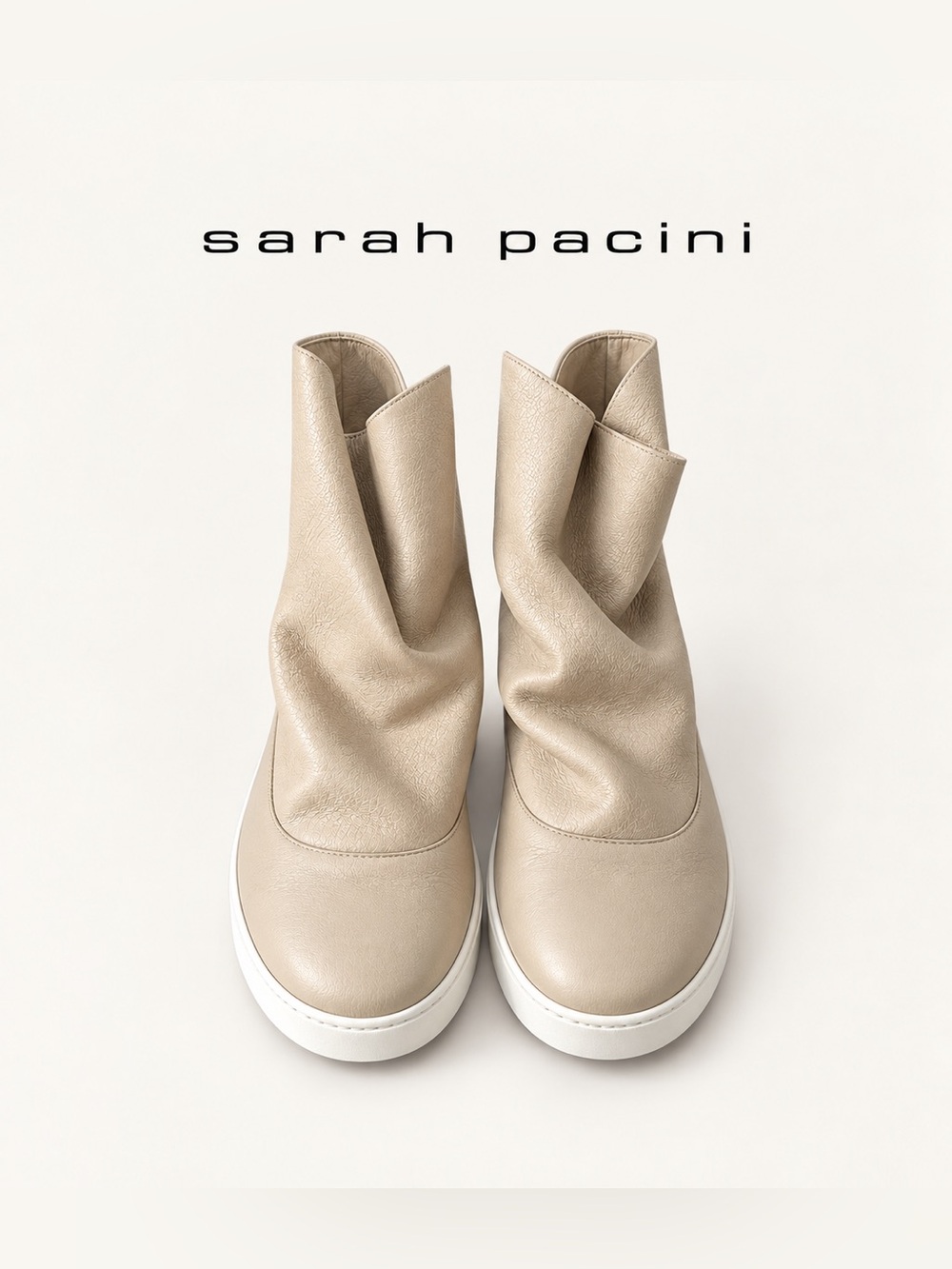 Sarah Pacini 🏛️ - cream leather slouch booties